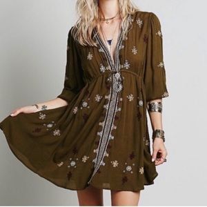 Free People Olive Green Stargazer tunic size small